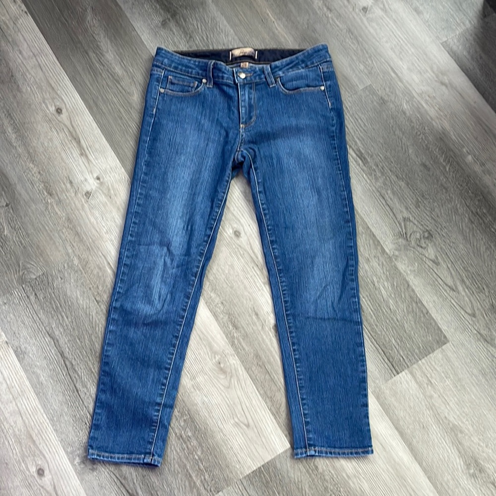 Paige Blue Denim 7/8 Length Skinny Jeans | Size 28